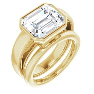Rings 14K Yellow  11x9 mm Emerald Solitaire Engagement Ring Mounting