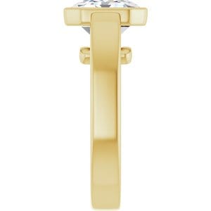 Rings 14K Yellow  11x9 mm Emerald Solitaire Engagement Ring Mounting