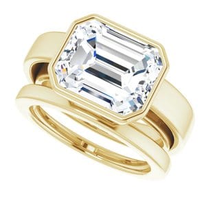 Rings 14K Yellow  11x9 mm Emerald Solitaire Engagement Ring Mounting