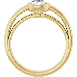 Rings 14K Yellow  6 mm Cushion Solitaire Engagement Ring Mounting