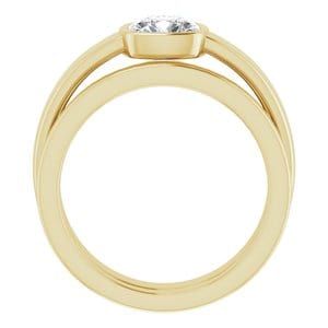 Rings 14K Yellow  6 mm Cushion Solitaire Engagement Ring Mounting