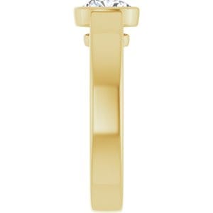 Rings 14K Yellow  6 mm Cushion Solitaire Engagement Ring Mounting