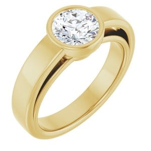 Rings 14K Yellow  6.5 mm Round Solitaire Engagement Ring Mounting