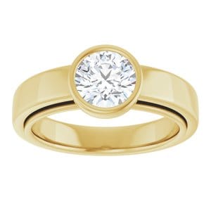 Rings 14K Yellow  6.5 mm Round Solitaire Engagement Ring Mounting