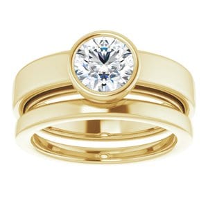 Rings 14K Yellow  6.5 mm Round Solitaire Engagement Ring Mounting