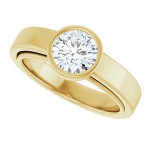 Rings 14K Yellow  6.5 mm Round Solitaire Engagement Ring Mounting