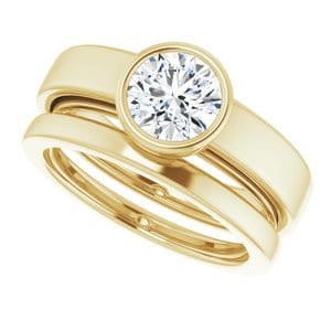 Rings 14K Yellow  6.5 mm Round Solitaire Engagement Ring Mounting
