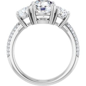 Rings 14K White  8 mm Round Engagement Ring Mounting