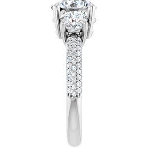 Rings 14K White  8 mm Round Engagement Ring Mounting