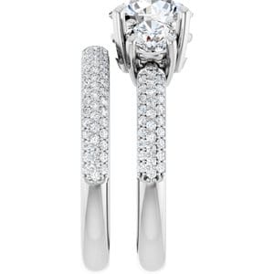 Rings 14K White  8 mm Round Engagement Ring Mounting