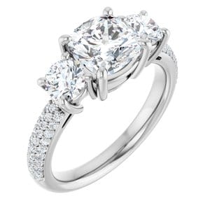 Rings Platinum  7 mm Cushion Engagement Ring Mounting