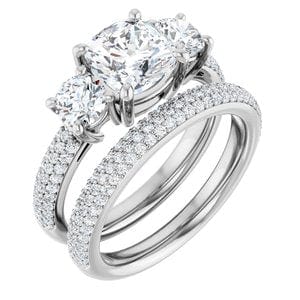 Rings Platinum  7 mm Cushion Engagement Ring Mounting