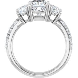 Rings Platinum  7 mm Cushion Engagement Ring Mounting