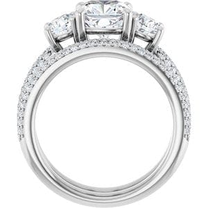 Rings Platinum  7 mm Cushion Engagement Ring Mounting