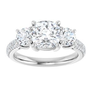 Rings Platinum  7 mm Cushion Engagement Ring Mounting