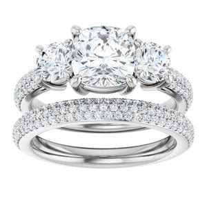 Rings Platinum  7 mm Cushion Engagement Ring Mounting