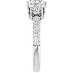 Rings Platinum  7 mm Cushion Engagement Ring Mounting