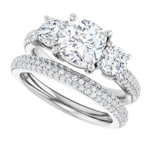 Rings Platinum  7 mm Cushion Engagement Ring Mounting
