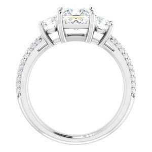 Rings 14K White  5.5 mm Square Engagement Ring Mounting