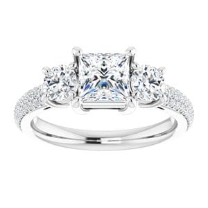 Rings 14K White  5.5 mm Square Engagement Ring Mounting
