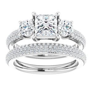 Rings 14K White  5.5 mm Square Engagement Ring Mounting