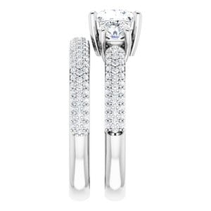 Rings 14K White  5.5 mm Square Engagement Ring Mounting