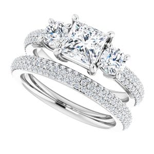 Rings 14K White  5.5 mm Square Engagement Ring Mounting