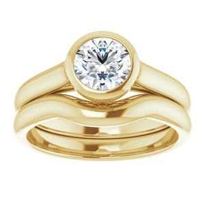 Rings 14K Yellow  6 mm Round Engagement Ring Mounting