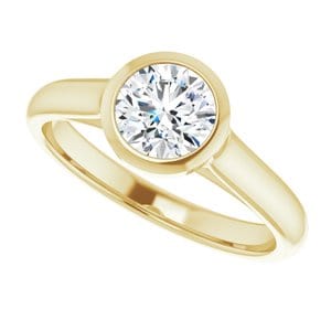 Rings 14K Yellow  6 mm Round Engagement Ring Mounting