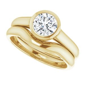Rings 14K Yellow  6 mm Round Engagement Ring Mounting