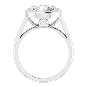 Rings 14K White  11 mm Round Engagement Ring Mounting