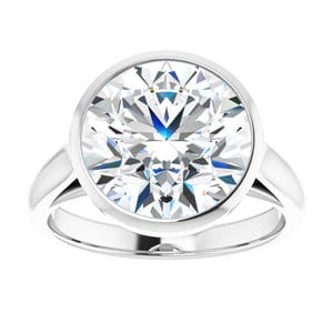Rings 14K White  11 mm Round Engagement Ring Mounting