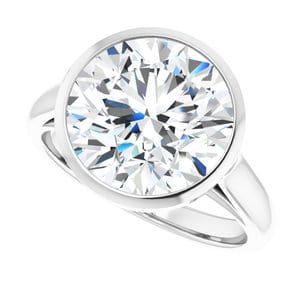 Rings 14K White  11 mm Round Engagement Ring Mounting