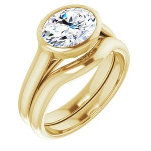 Rings 14K Yellow  9x7 mm Oval Engagement Ring Mounting