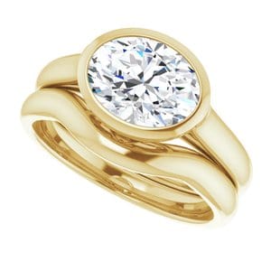 Rings 10K Yellow  9x7 mm Oval Engagement Ring Mounting
