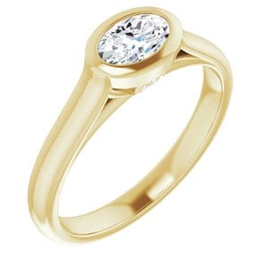 Rings 14K Yellow  6x4 mm Oval Engagement Ring Mounting