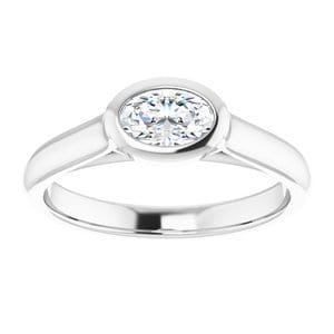 Rings 14K White  6x4 mm Oval Engagement Ring Mounting