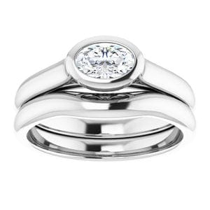 Rings 14K White  6x4 mm Oval Engagement Ring Mounting