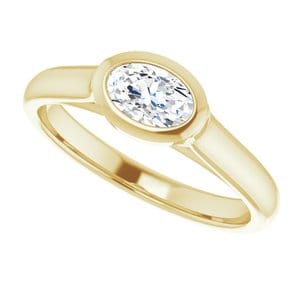 Rings 14K Yellow  6x4 mm Oval Engagement Ring Mounting
