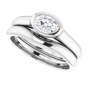 Rings 14K White  6x4 mm Oval Engagement Ring Mounting