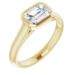 Rings 14K Yellow  7x5 mm Emerald Engagement Ring Mounting