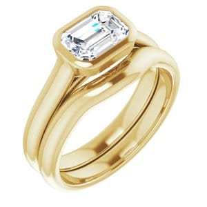 Rings 14K Yellow  7x5 mm Emerald Engagement Ring Mounting