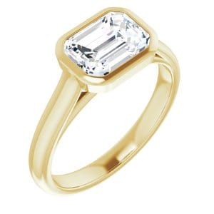 Rings 14K Yellow  8x6 mm Emerald Engagement Ring Mounting