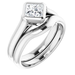 Rings 10K White  5 mm Square Engagement Ring Mounting