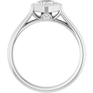 Rings 10K White  5 mm Square Engagement Ring Mounting