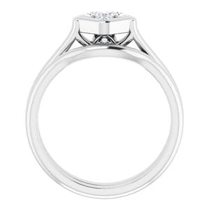 Rings 10K White  5 mm Square Engagement Ring Mounting