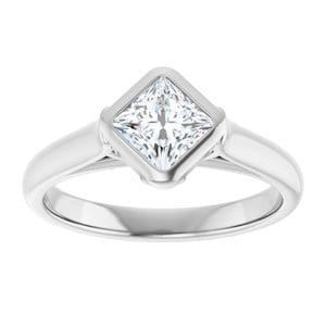 Rings 10K White  5 mm Square Engagement Ring Mounting