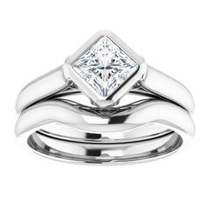 Rings 10K White  5 mm Square Engagement Ring Mounting