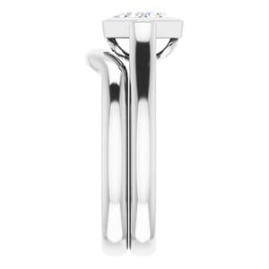 Rings 10K White  5 mm Square Engagement Ring Mounting