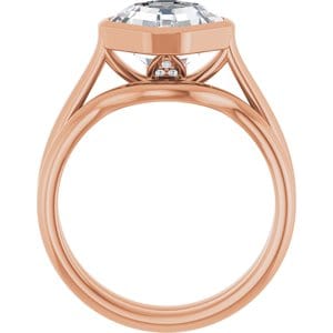 Rings 10K Rose  8 mm Asscher Engagement Ring Mounting